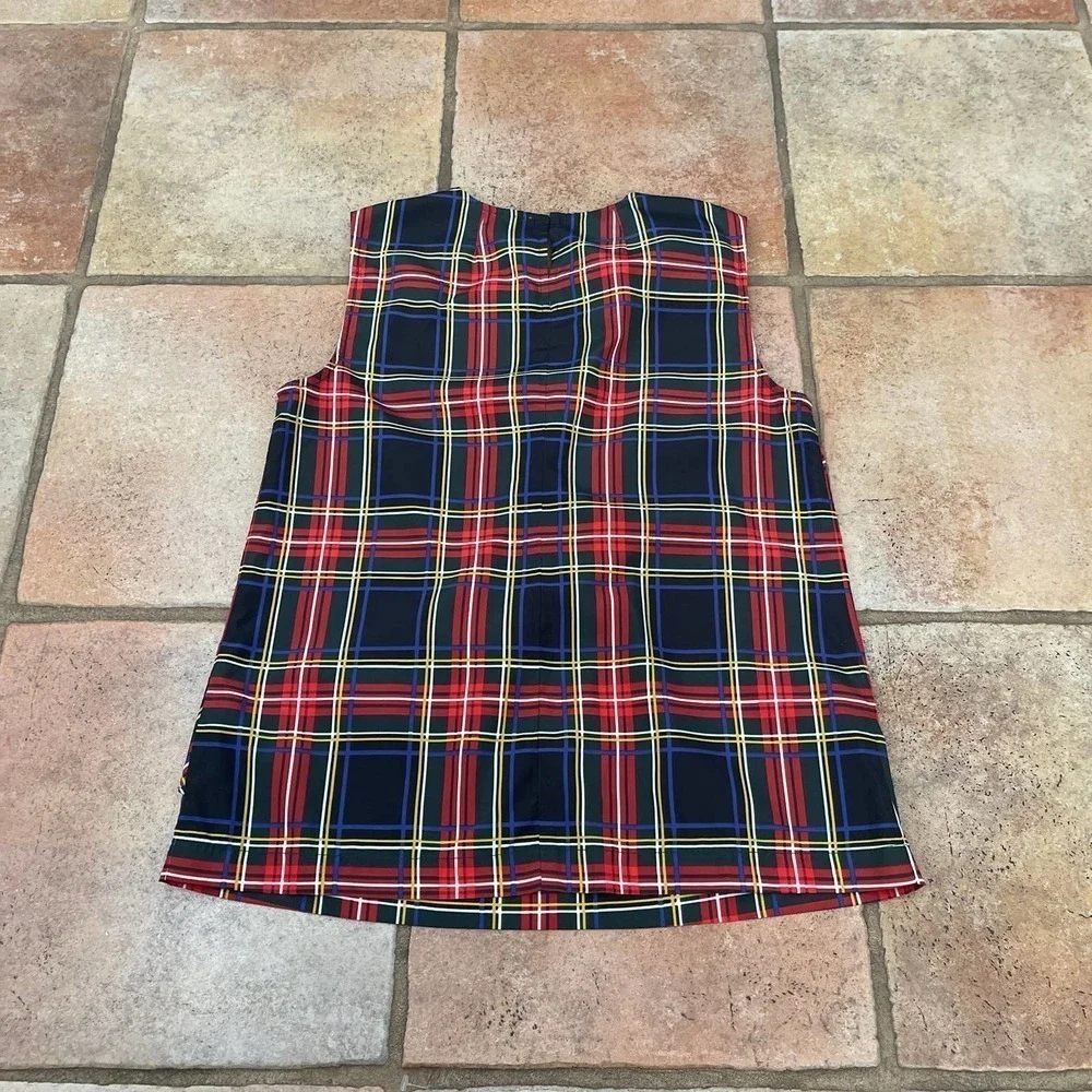 J. Crew Stewart Tartan Plaid Ruffle Tank Top
